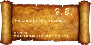 Horánszki Barnabás névjegykártya